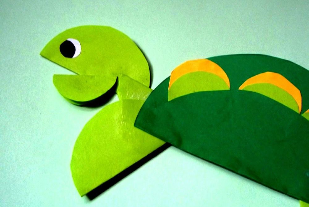żółw origami z kółek