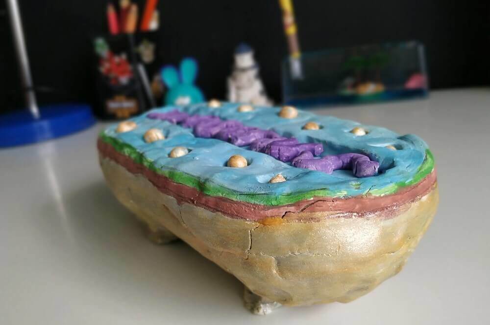 komórka bakteryjna z glinki