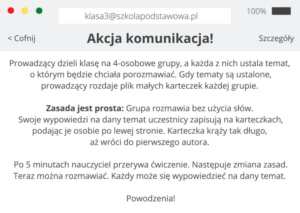 akcja komunikacja - zabawa grupowa